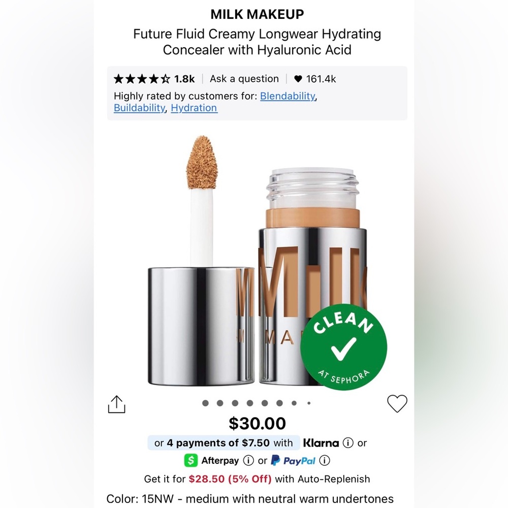 Milk Makeup Future Fluid All Over Cream Concealer 15NW
